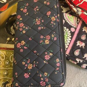 Black & Pink flowers Wallet